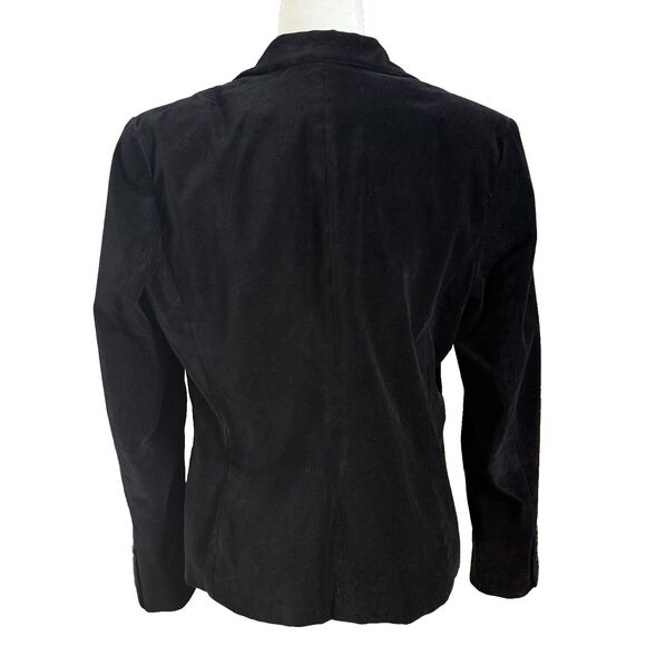 Vtg Rafaella Black Velvet Structured 2 Button Blazer Women’s 12 Retro Preppy - Picture 2 of 9